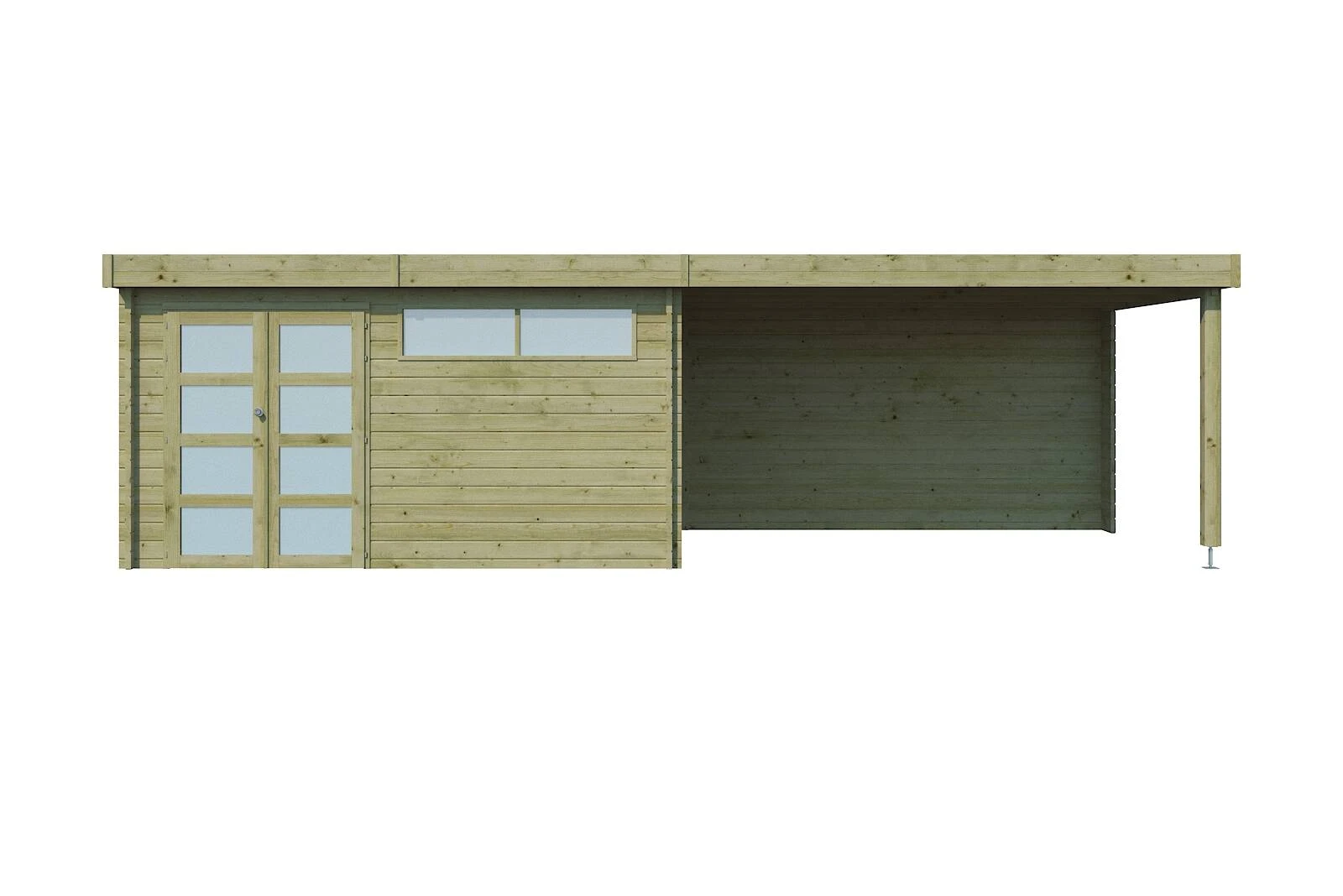 Woodlands Blokhut Modern Overkapping Dakisolatie Geïmpregneerd 815 x 295 cm - Afbeelding 9